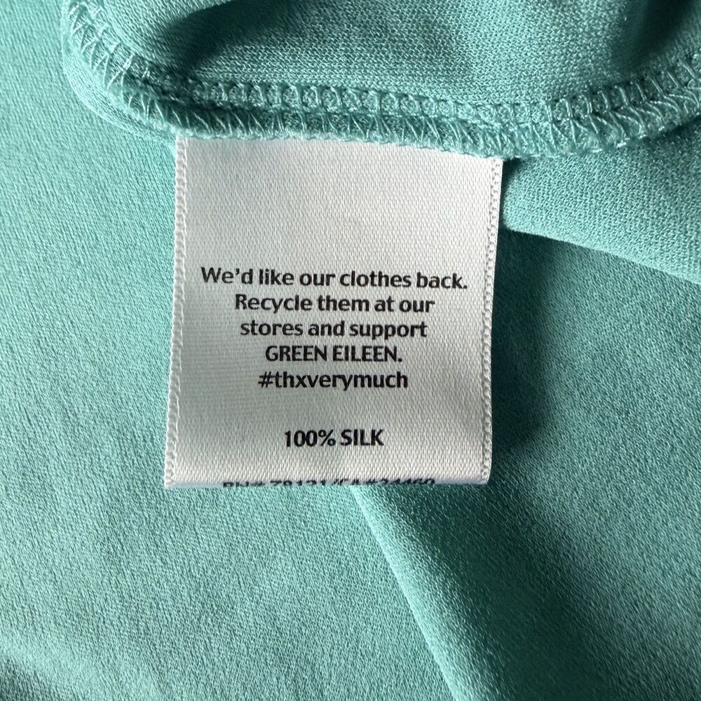 Eileen Fisher 2pc Set Draped Knit Cardigan Jacket & Silk Tank Top Blue Green 3X - Picture 4 of 8